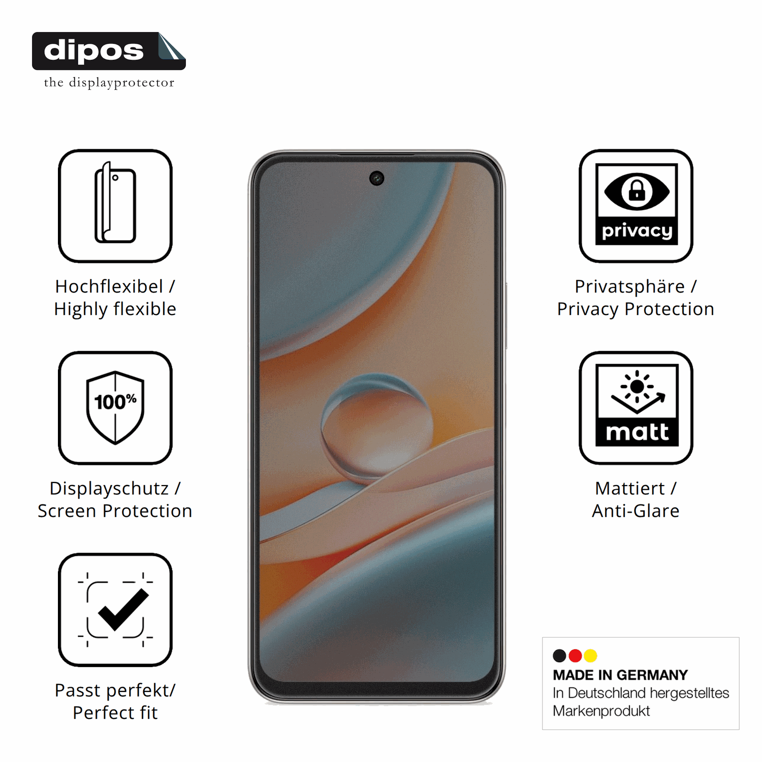 Flexible TPU-Folie passend zugeschnitten für SPC Discovery 3 Pro, mit Privatsphäre-Schutz durch Sichtschutz-Folie