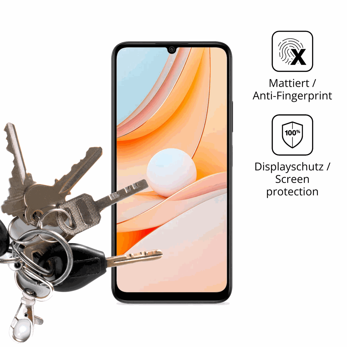dipos Displayschutz für SPC Discovery 3 SE, mattierte Oberfläche, Blickschutzfilter und perfekter Passform
