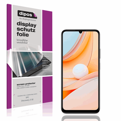 Klare Displayschutzfolie von dipos passend für SPC Discovery 3 SE, präziser Zuschnitt und blasenfrei montiert