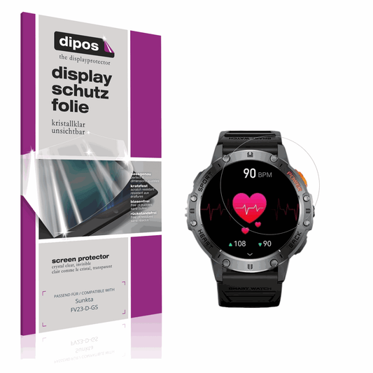 Klare Displayschutzfolie von dipos passend für Sunkta FV23-D-GS, präziser Zuschnitt und blasenfrei montiert