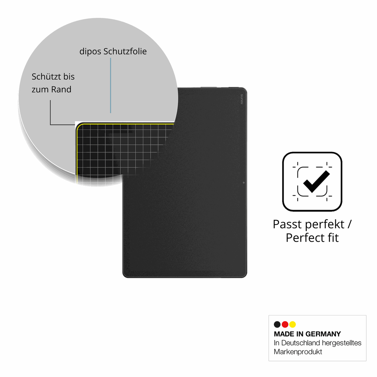Schutz gegen Kratzer auf dem Sunmi CPad 11 Glas durch Schlüssel oder Ähnliches
