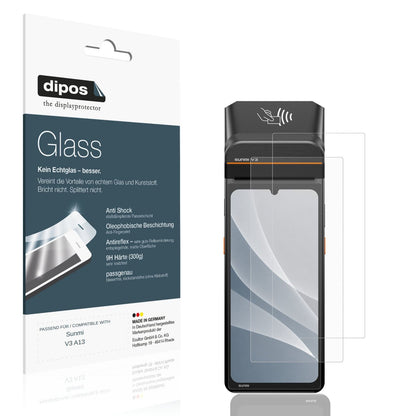 Matte Displayschutzfolie von dipos passend für Sunmi V3 A13, 9H kratzfest und blasenfrei montiert