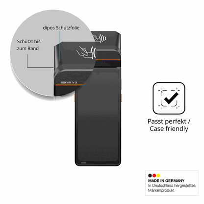 Schutzglasfolie mit optimaler Passform, zur Verwendung mit Hüllen geeignet