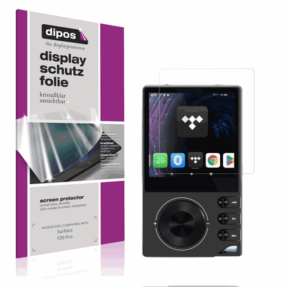 Klare Displayschutzfolie von dipos passend für Surfans F20 Pro, präziser Zuschnitt und blasenfrei montiert