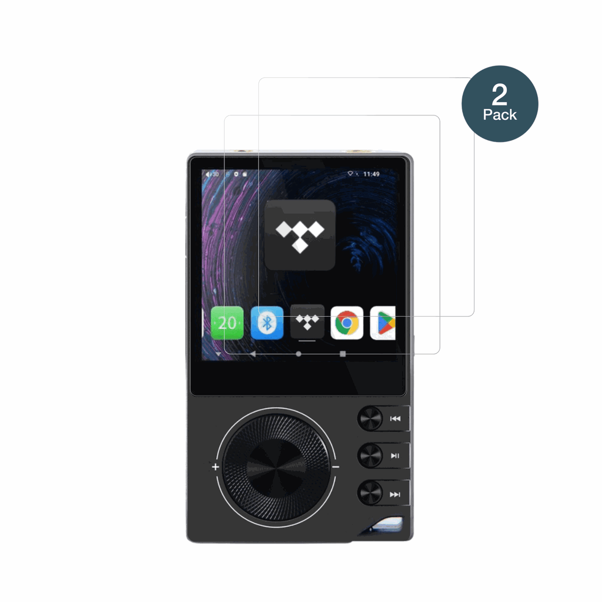 SurfansF20 Pro mit aufgebrachter dipos Flex Schutzfolie, glasklare Darstellung ohne Einschränkungen