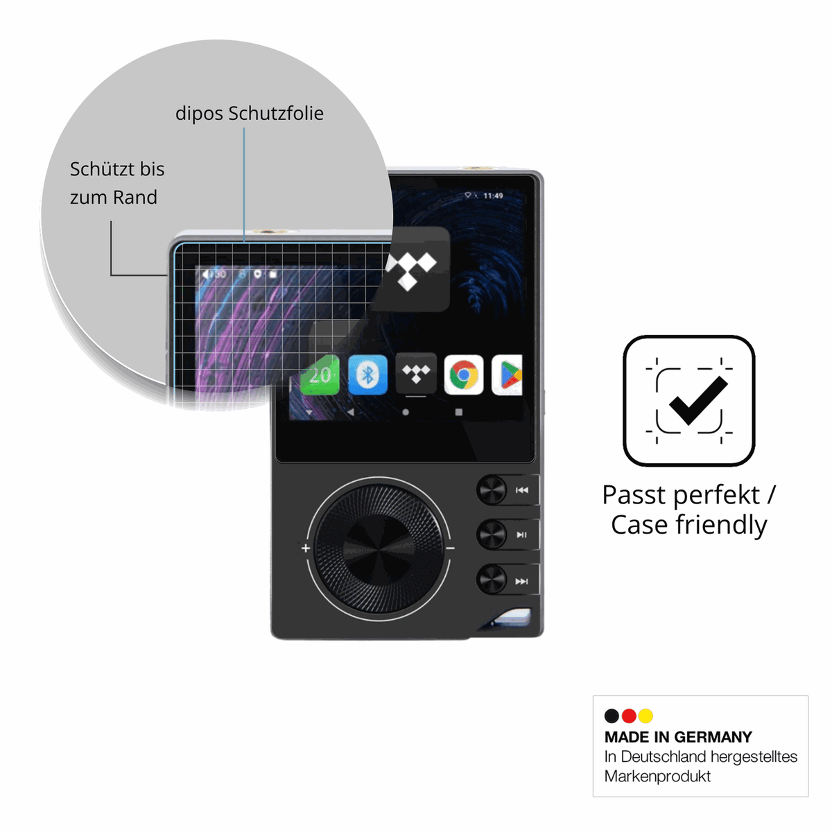 Besonders flexibler Displayschutz mit Anti-Shock-Schicht im Materialmix