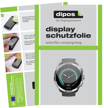 Matte Displayschutzfolie von dipos passend für Suunto 9, präziser Zuschnitt und blasenfrei montiert