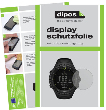 Matte Displayschutzfolie von dipos passend für Suunto Core, präziser Zuschnitt und blasenfrei montiert