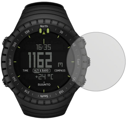 SuuntoCore mit aufgebrachter dipos Displayschutzfolie, die lästige Fingerabdrücke minimiert