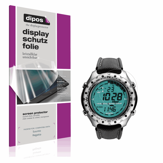 Klare Displayschutzfolie von dipos passend für Suunto Regatta, präziser Zuschnitt und blasenfrei montiert