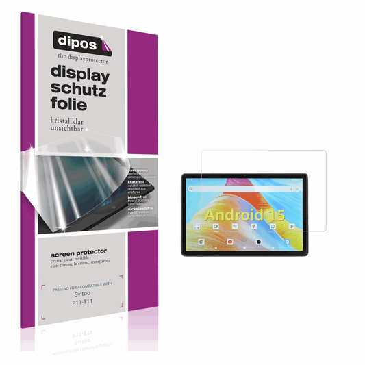 Klare Displayschutzfolie von dipos passend für svitoop11-t11, präziser Zuschnitt und blasenfrei montiert