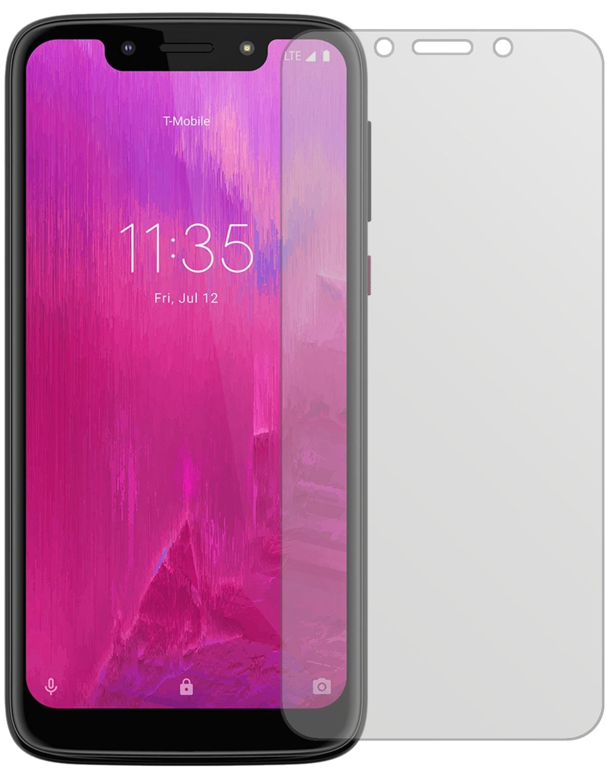 T-MobileRevvlry mit aufgebrachter dipos Displayschutzfolie, die lästige Fingerabdrücke minimiert