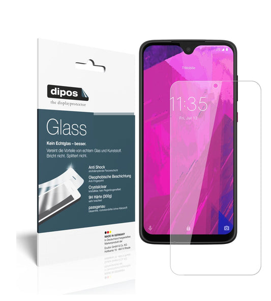 Klare Displayschutzfolie von dipos passend für T-Mobile Revvlry Plus, 9H kratzfest und blasenfrei montiert