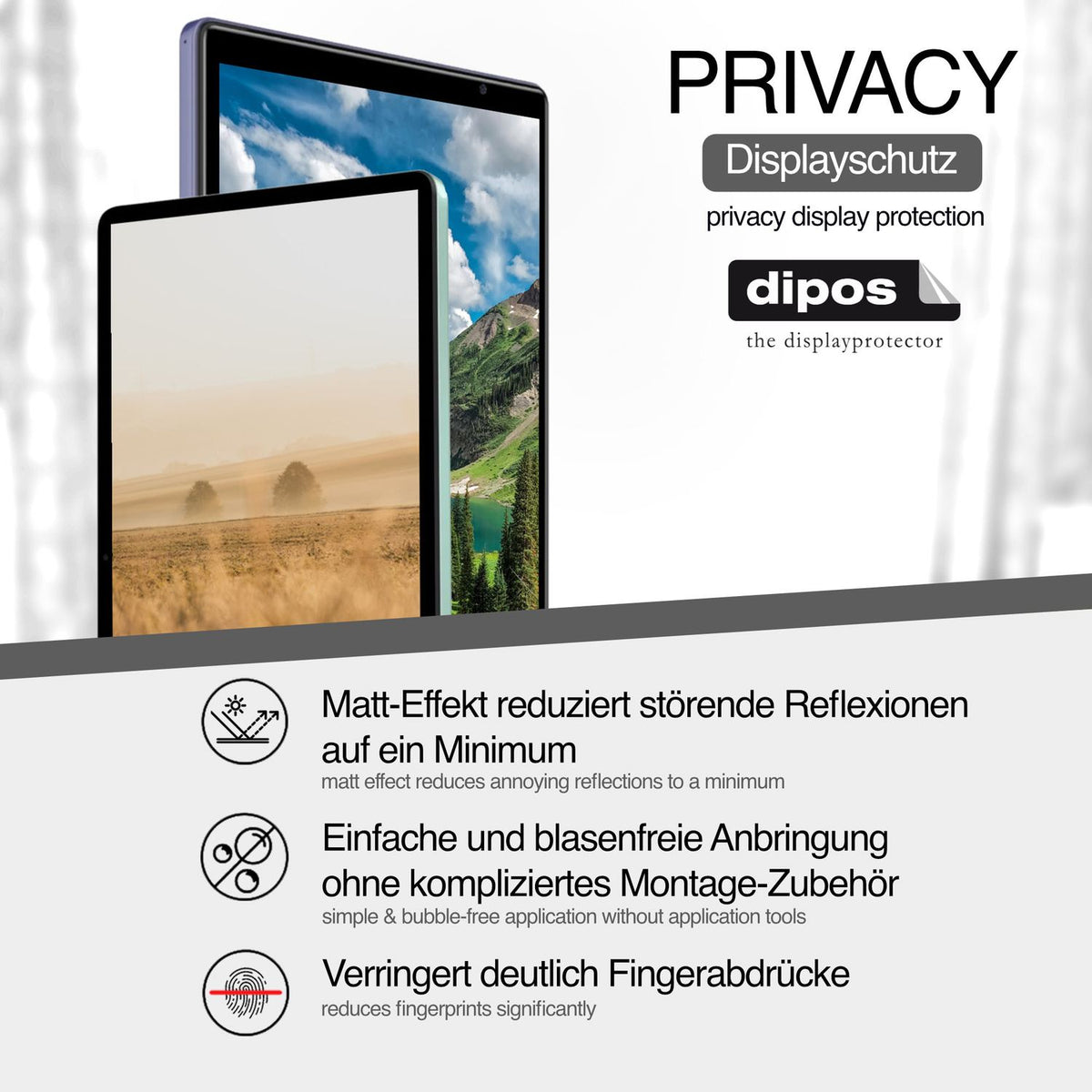 Blickschutzfolie für Blackview Tab 13 Pro matt Schutzfolie Privacy