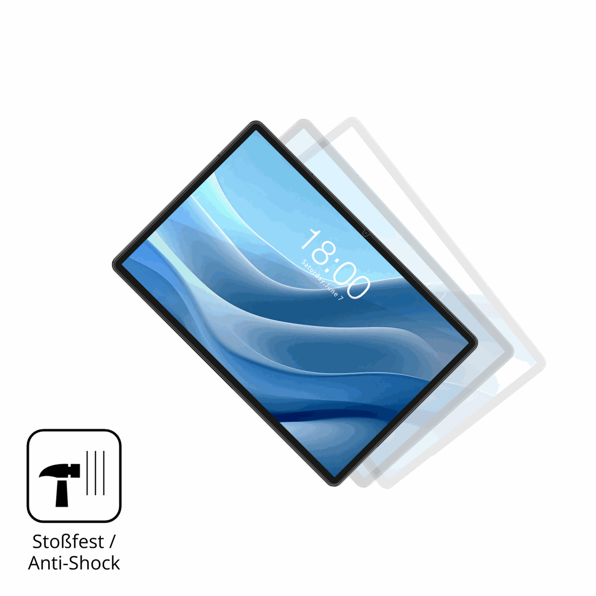 Schutz gegen Kratzer auf dem TABWEE T50 Glas durch Schlüssel, Stöße gegen die Tischkante oder Stürze