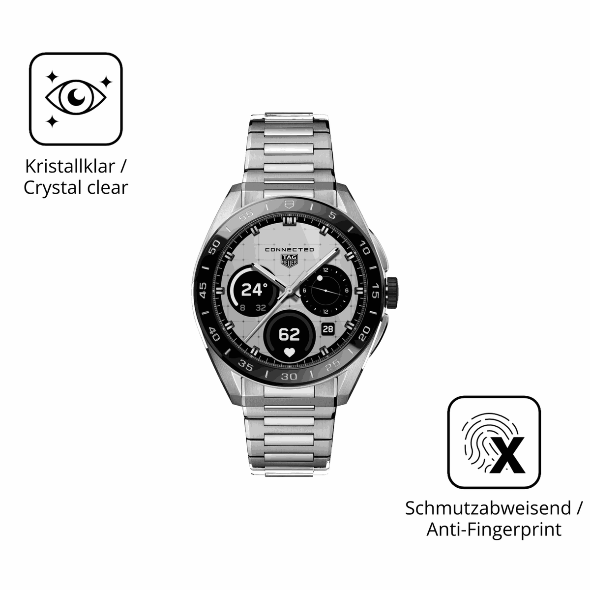 Flexible TPU-Folie passend zugeschnitten für tagheuer connected calibre e5, vollständige Abdeckung