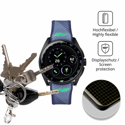 dipos Displayschutz für TAG Heuer Connected Calibre E5 X, transparente Oberfläche, geringe Dicke und perfekte Passform