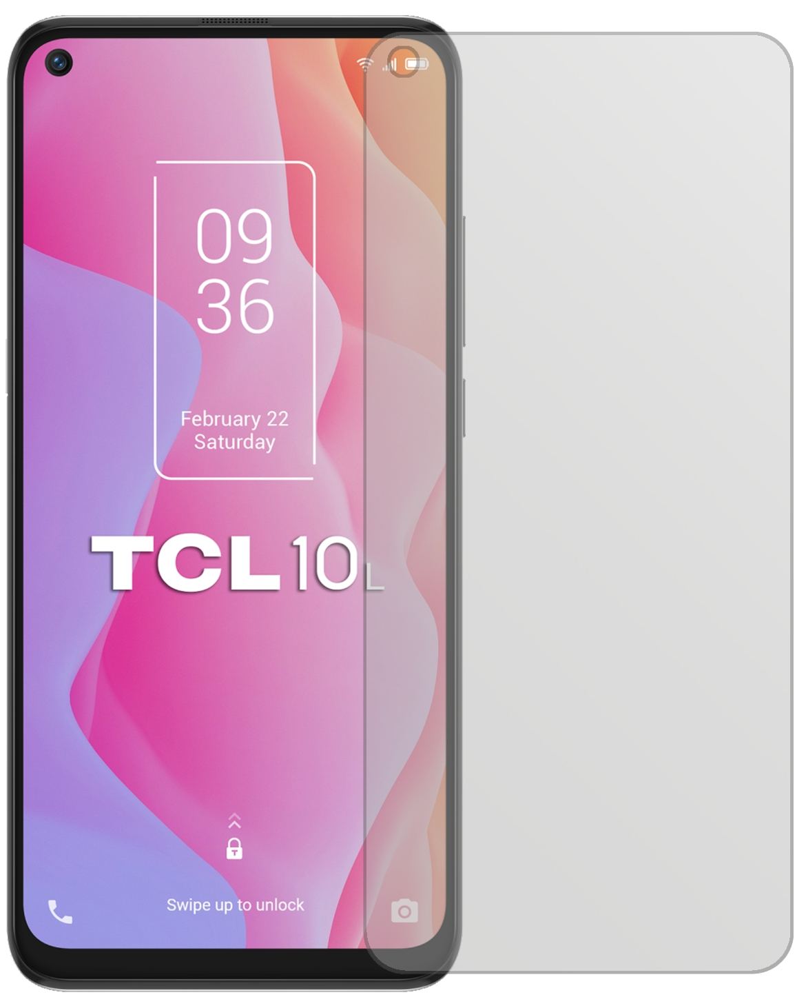 TCL10L mit aufgebrachter dipos Displayschutzfolie, die lästige Fingerabdrücke minimiert