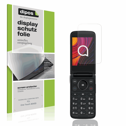 Matte Displayschutzfolie von dipos passend für TCL One Touch 4043D, präziser Zuschnitt und blasenfrei montiert