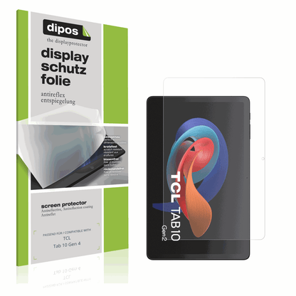Matte Displayschutzfolie von dipos passend für TCL Tab 10 Gen 4, präziser Zuschnitt und blasenfrei montiert