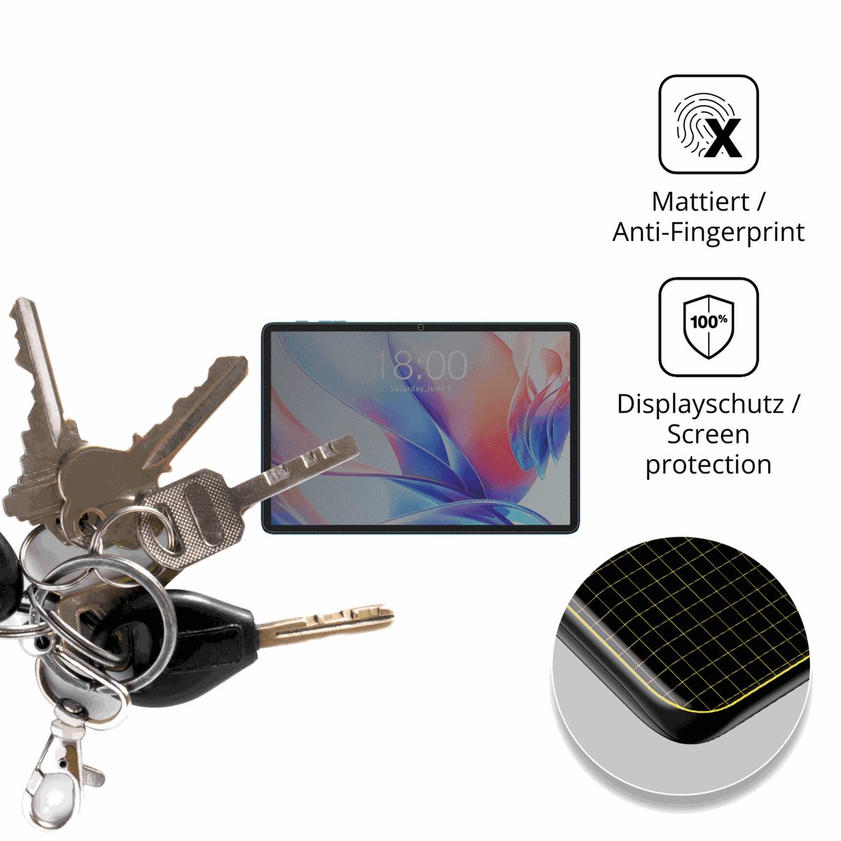 Blickschutzfolie für Teclast P30 matt Schutzfolie Privacy