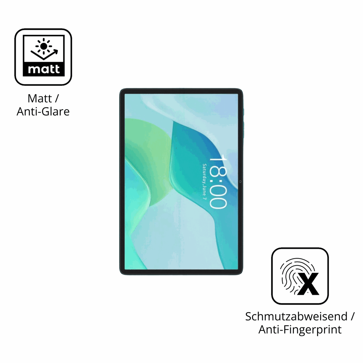 2x Schutzfolie matt für Teclast P33 Display-Schutzfolie