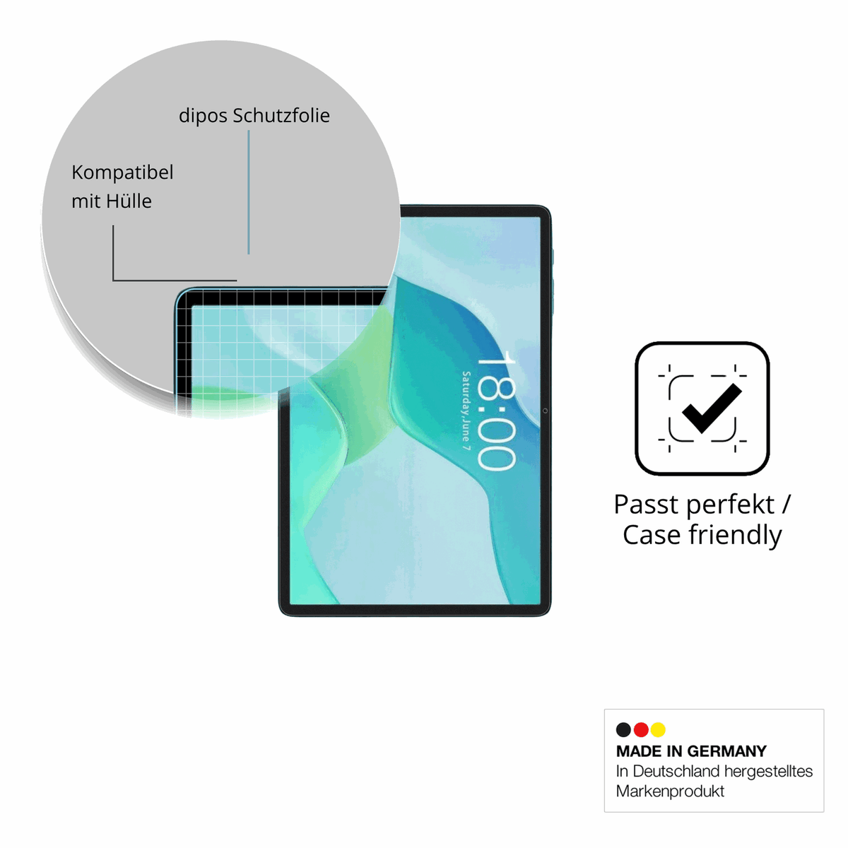 2x Schutzfolie matt für Teclast P33 Display-Schutzfolie
