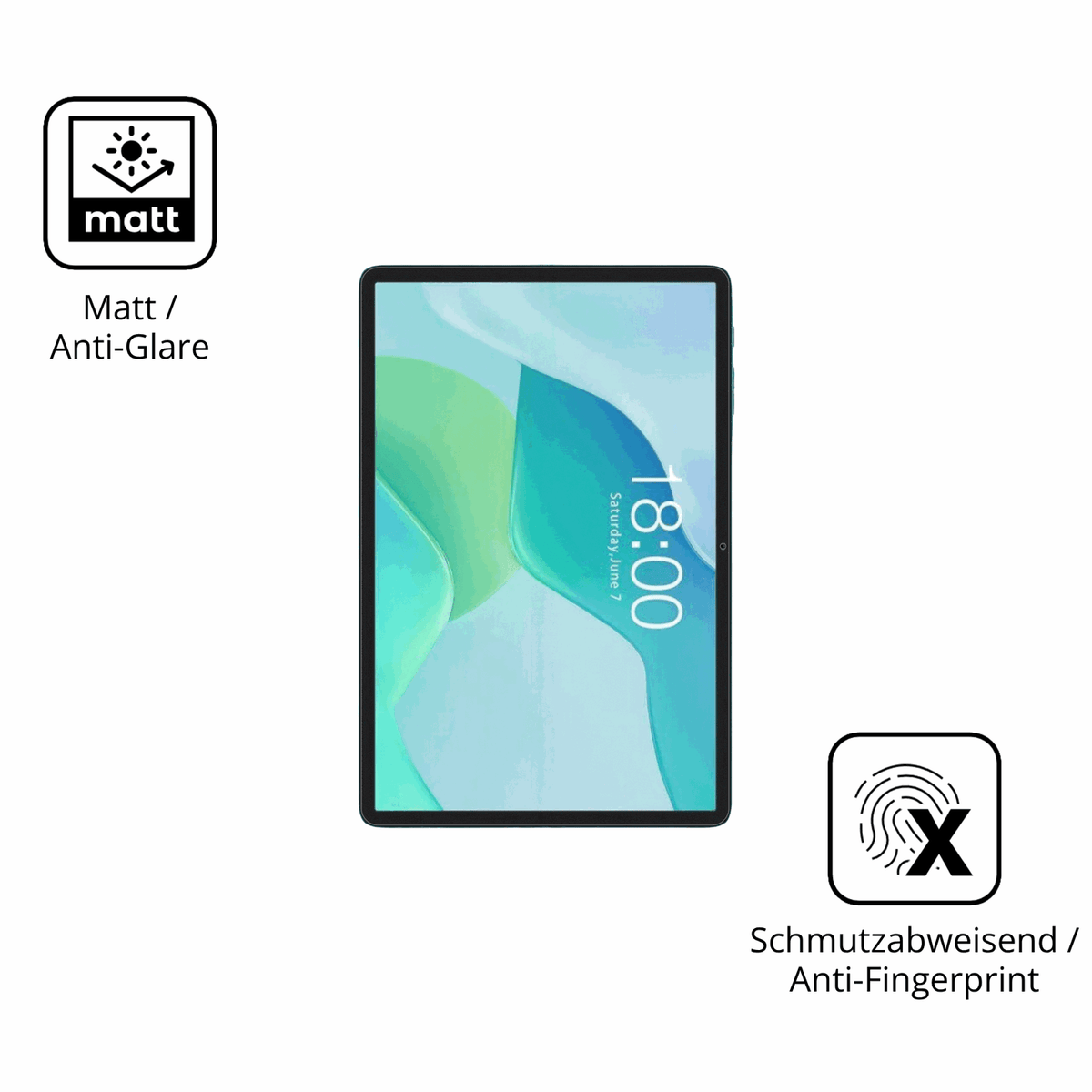 2x 9H Schutzfolie matt für Teclast P33 Panzerfolie