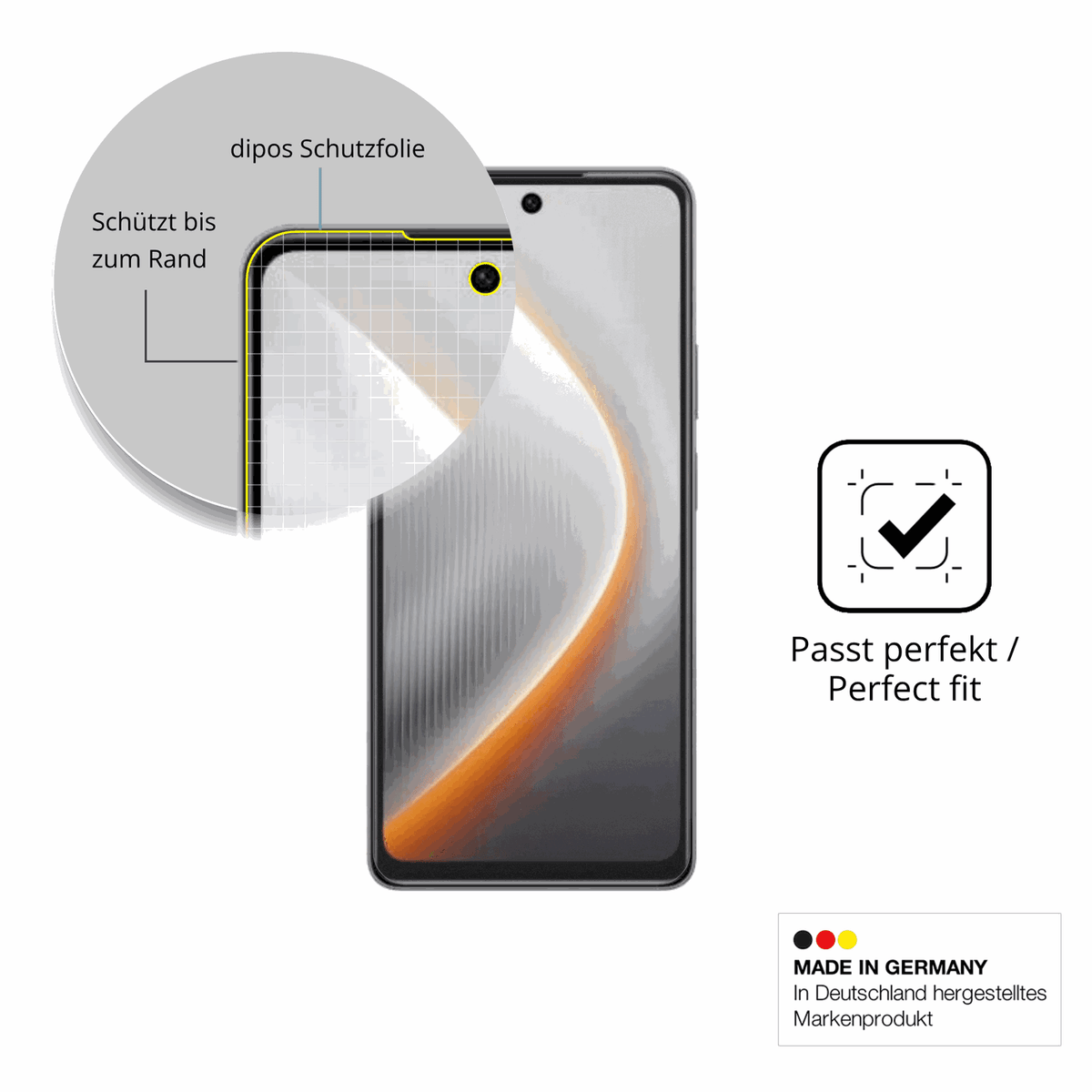 Besonders flexibler Displayschutz mit Anti-Shock-Schicht im Materialmix