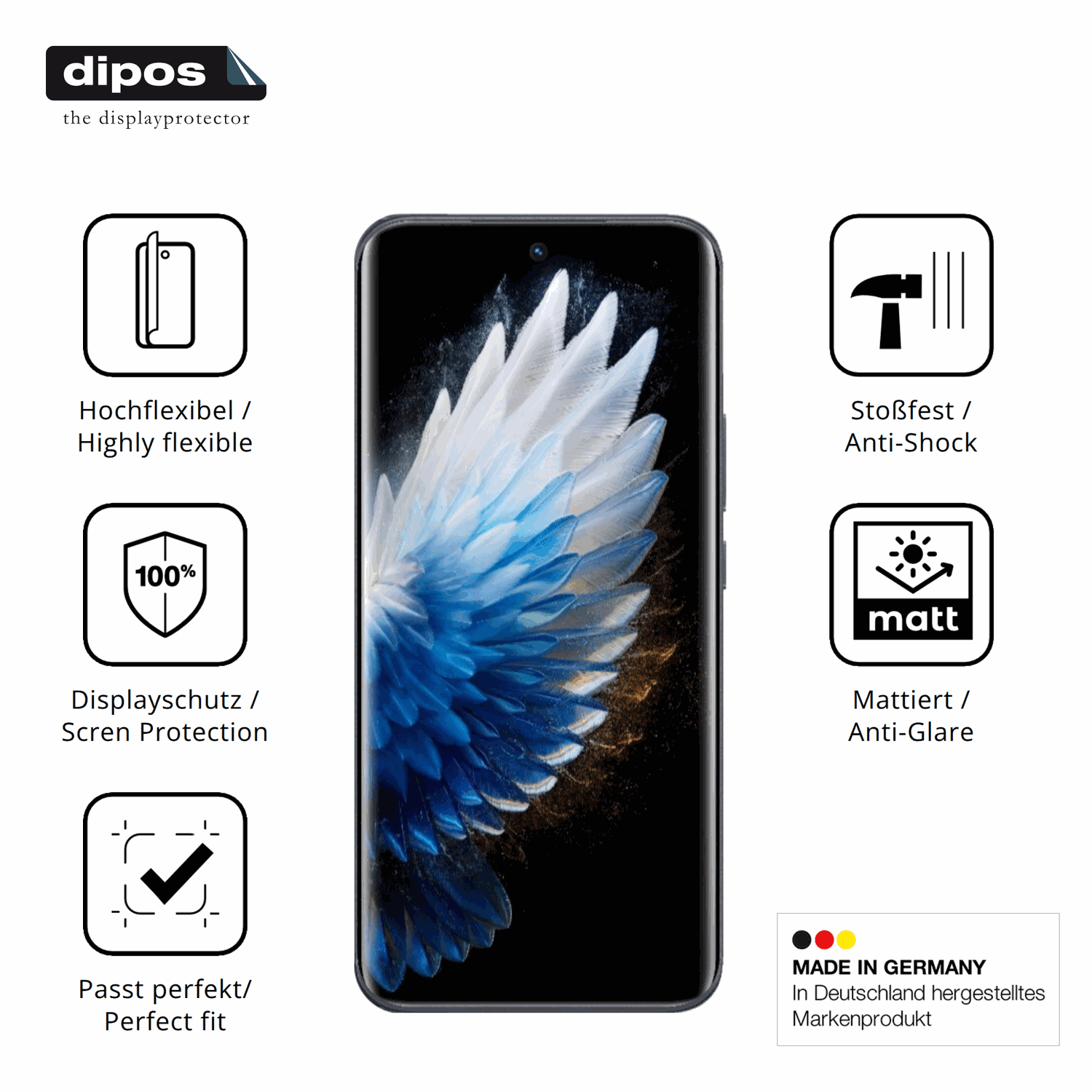 Displayschutz hergestellt in Deutschland, höchste Qualität made in Germany