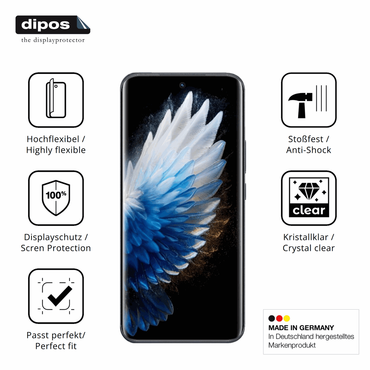Displayschutz hergestellt in Deutschland, höchste Qualität made in Germany