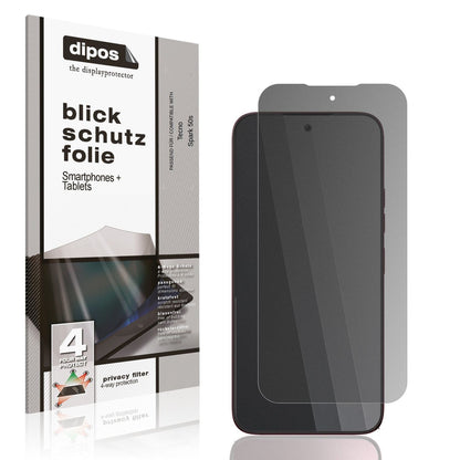 Blickschutzfolie für Tecno Spark 50s matt Schutzfolie Privacy