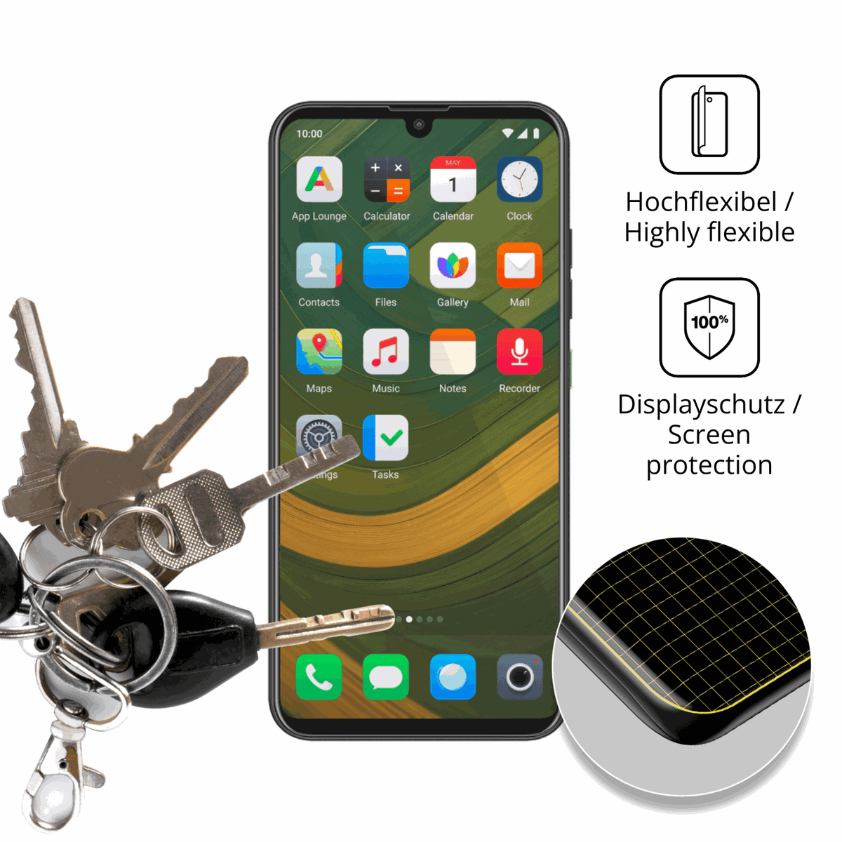 dipos Displayschutz für Teracube 2s, transparente Oberfläche, geringe Dicke und perfekte Passform