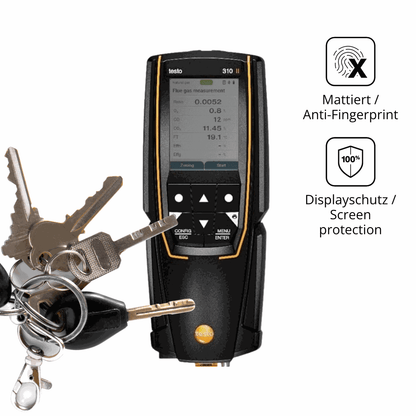 dipos Displayschutz für Testo 310 2. Gen, mattierte Oberfläche, Blickschutzfilter und perfekter Passform