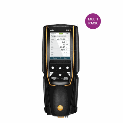 Testo310 2. Gen mit aufgebrachter dipos Displayschutzfolie, glasklare Darstellung ohne Einschränkungen