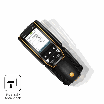 Schutz gegen Kratzer auf dem Testo 310 2. Gen Glas durch Schlüssel, Stöße gegen die Tischkante oder Stürze