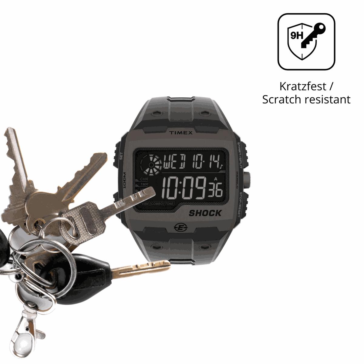 dipos Displayschutz für Timex Expedition Grid Shock, transparente Oberfläche, perfekte Passform auch für die Rundungen