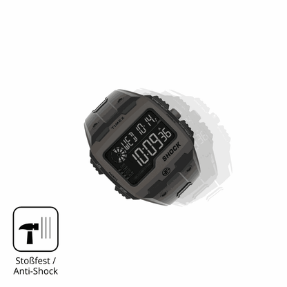 Schutz gegen Kratzer auf dem Timex Expedition Grid Shock Glas durch Schlüssel, Stöße gegen die Tischkante oder Stürze