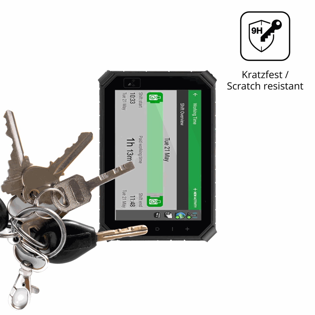 dipos Displayschutz für Topicon MDT864, transparente Oberfläche, perfekte Passform auch für die Rundungen