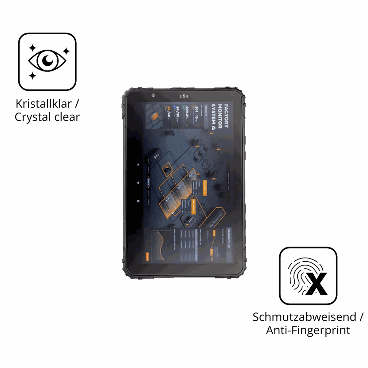 Flexible TPU-Folie passend zugeschnitten für Topicon MDT880, vollständige Abdeckung