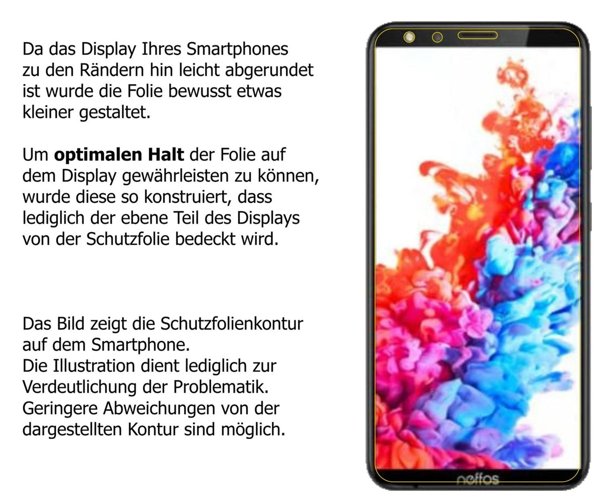 dipos Displayschutz für TP-Link Neffos C7 Lite, transparente Oberfläche, perfekte Passform auch für die Rundungen