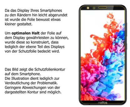 dipos Displayschutz für TP-Link Neffos C7 Lite, transparente Oberfläche, perfekte Passform auch für die Rundungen