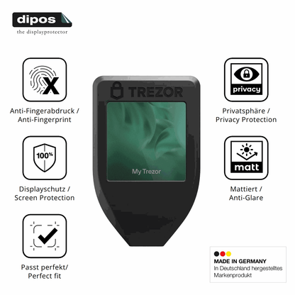 Privatsphäre-Schutz durch Sichtschutz-Folie passend zugeschnitten für Trezor Model T
