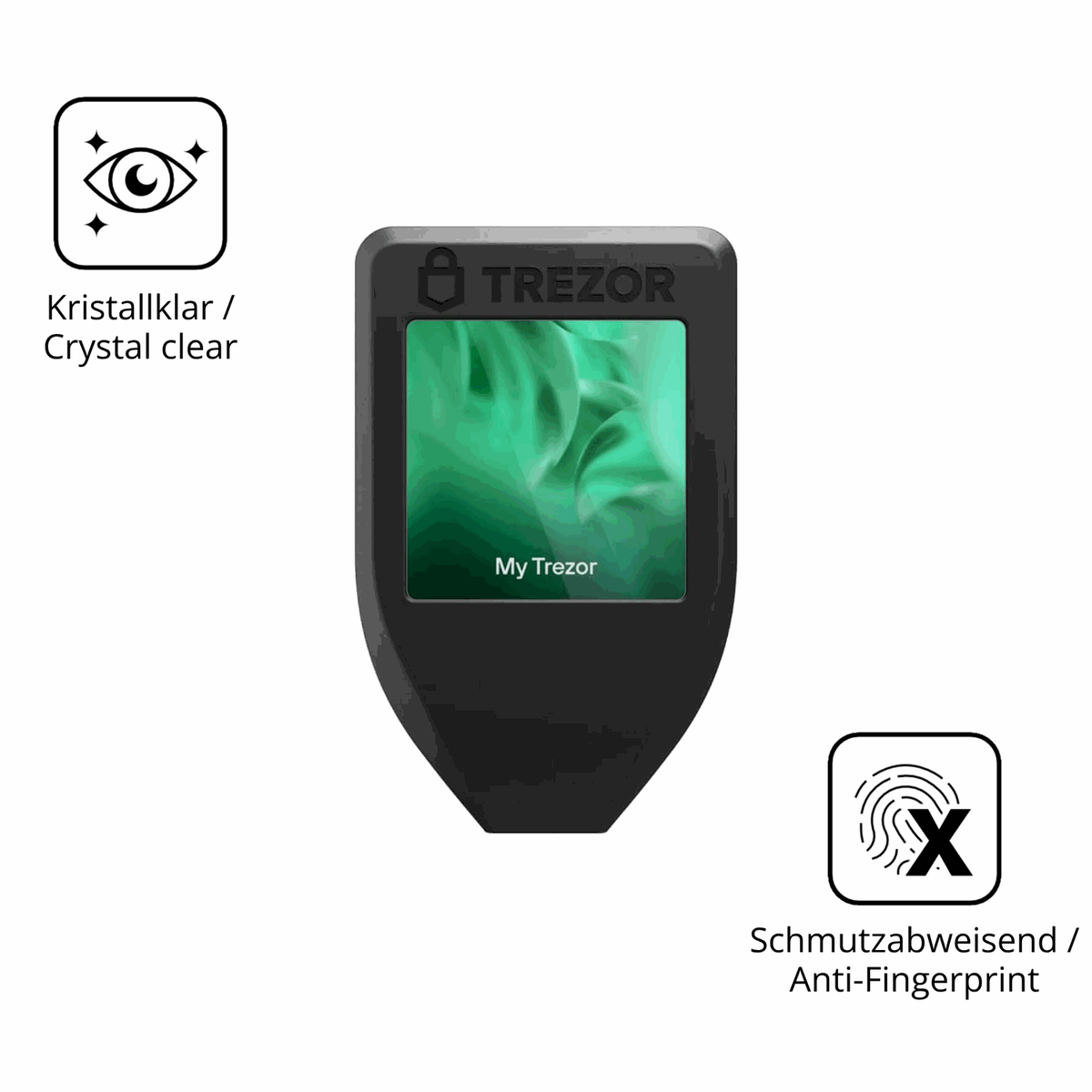 Flexible TPU-Folie passend zugeschnitten für Trezor Model T, vollständige Abdeckung