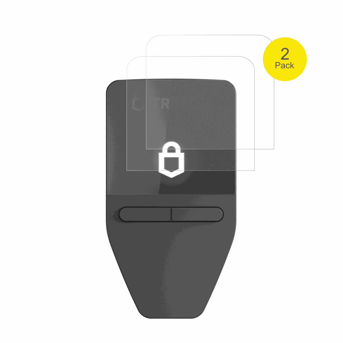 TrezorSafe 3 mit aufgebrachter dipos Flex Schutzfolie, glasklare Darstellung ohne Einschränkungen