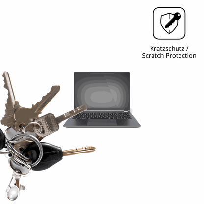 Schutz gegen Kratzer auf dem tuxedoinfinitybook pro 14 gen 10 Glas durch Schlüssel oder Ähnliches
