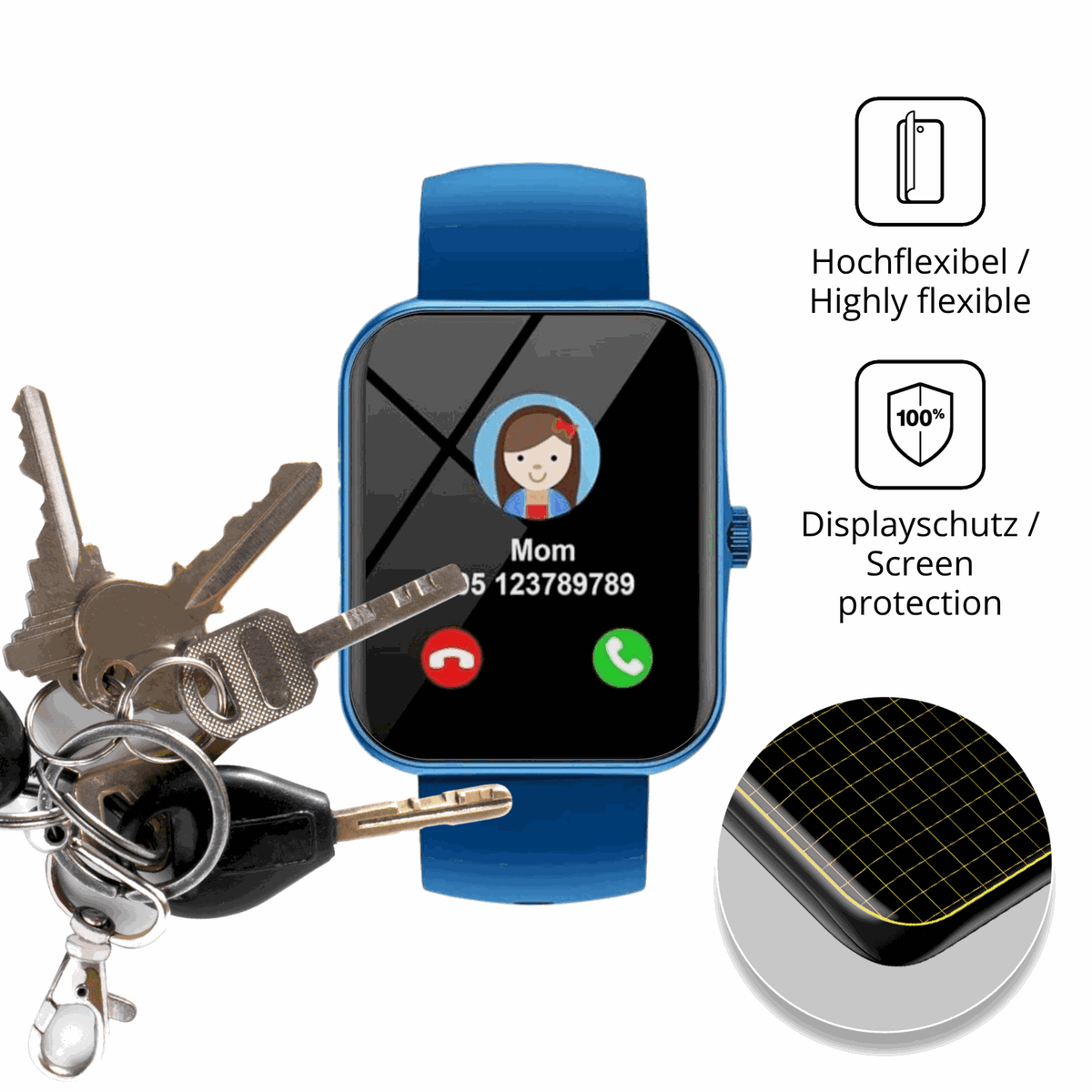 dipos Displayschutz für Ucani S80K, transparente Oberfläche, geringe Dicke und perfekte Passform
