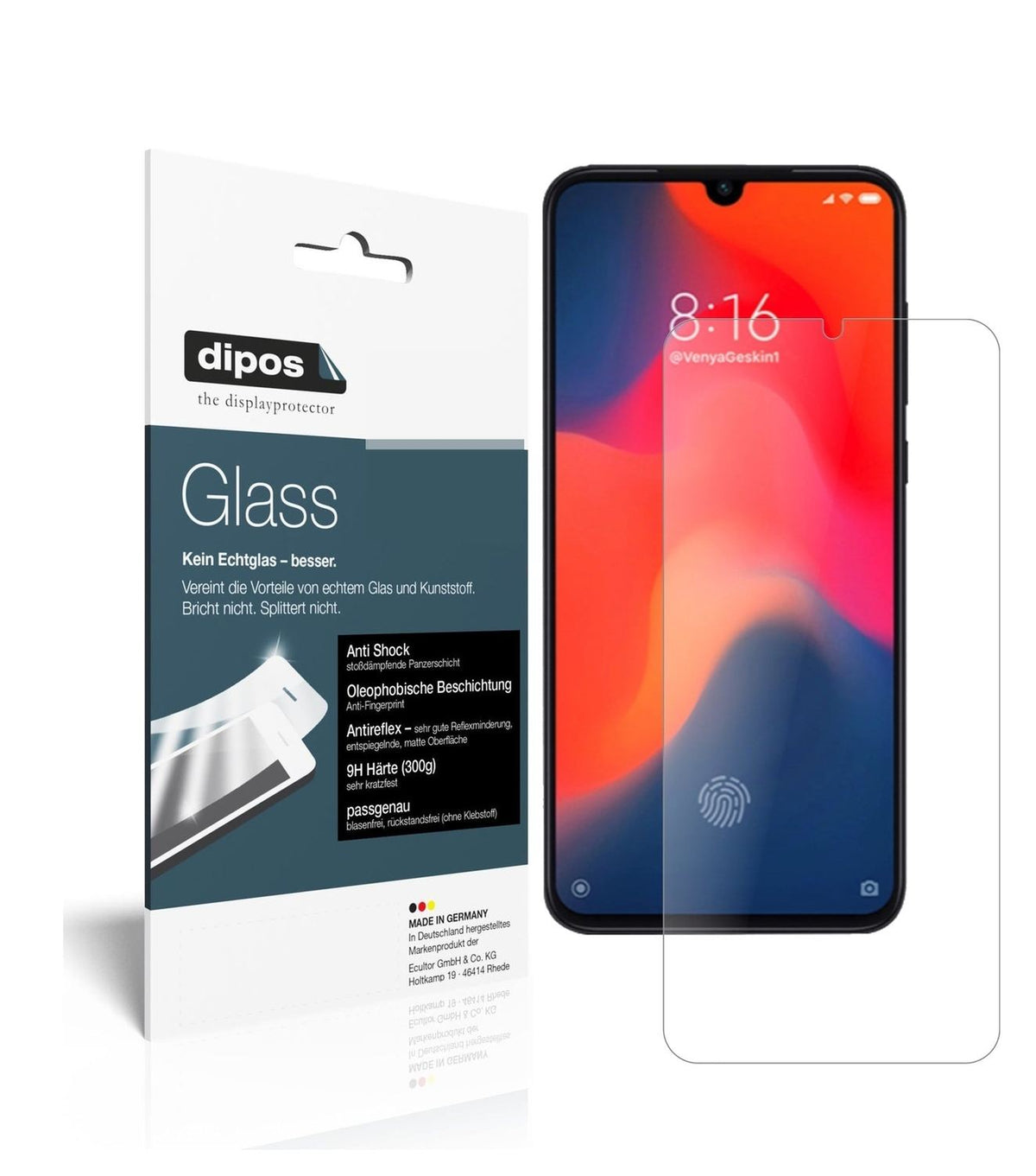 1x 9H Schutzfolie matt für Xiaomi Mi 9 Panzerfolie