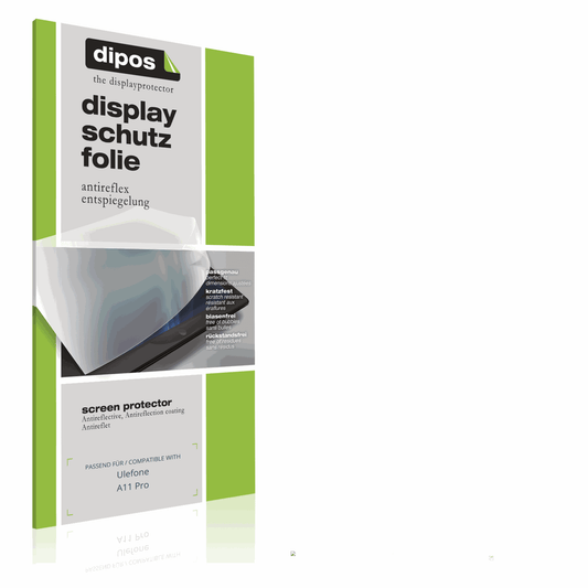 Matte Displayschutzfolie von dipos passend für Ulefone A11 Pro, präziser Zuschnitt und blasenfrei montiert