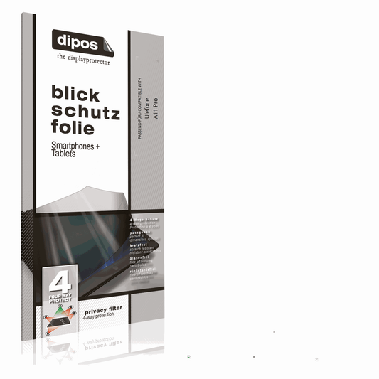 Blickschutzfolie von dipos passend für Ulefone A11 Pro, präziser Zuschnitt und blasenfrei montiert